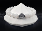 Gibeon Meteorite Bracelet Featuring AAAA Sri Lanka Moonstone (8mm)