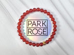 Red Carnelian Bracelet: 24K Gold Cat Eye Bead