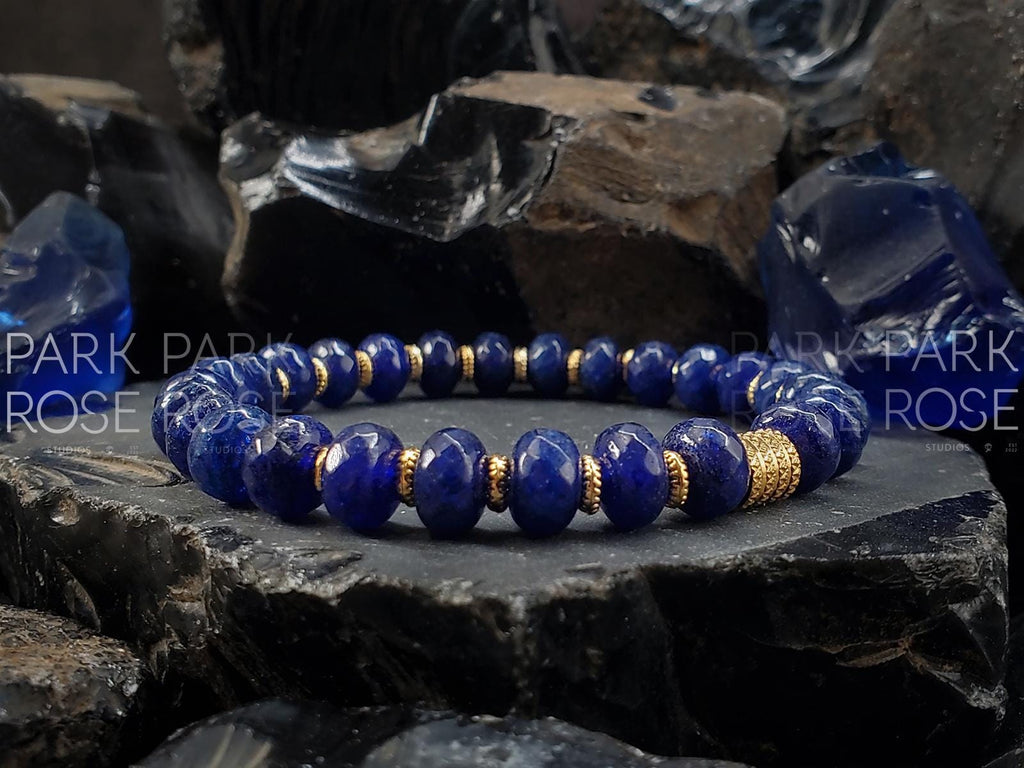 Faceted Sapphire Abacus Bracelet: 24K Gold Spacers