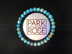 Lake Blue Jasper Bracelet: 24K Gold Cat Eye Bead (6mm)