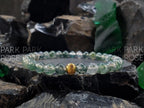 Moss Agate Bracelet: 24K Gold Cat Eye Bead