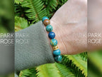 Phoenix Chrysocolla Lapis Lazuli Gemstone Bracelet: Gold/Silver Stainless Steel (10mm)