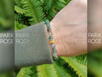 Moss Agate Bracelet: 24K Gold Cat Eye Bead