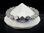 Gibeon Meteorite Bracelet: Argentina Labradorite & Hematite (8mm)