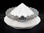 Gibeon Meteorite Bracelet: Argentina Labradorite & Hematite (8mm)