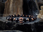 Copper Skull Bracelet: Black Agate