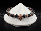 Copper Skull Bracelet: Black Agate