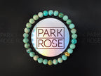 AAAAA Peruvian Turquoise Bracelet: 24K Gold Cat Eye Bead (6mm)