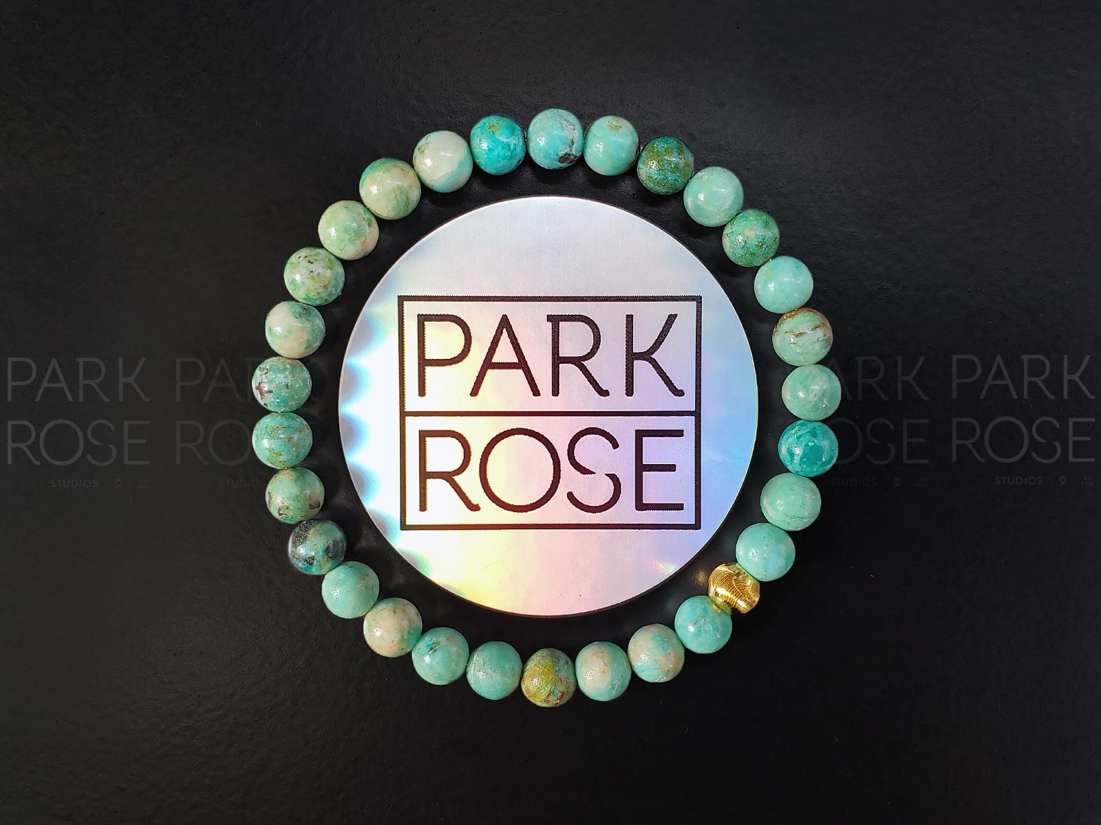 AAAAA Peruvian Turquoise Bracelet: 24K Gold Cat Eye Bead (6mm)