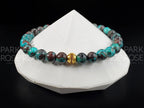 Chrysocolla Turquoise Bracelet: 24K Gold Cat Eye Bead (6mm)