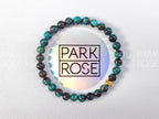 Chrysocolla Turquoise Bracelet: 24K Gold Cat Eye Bead (6mm)
