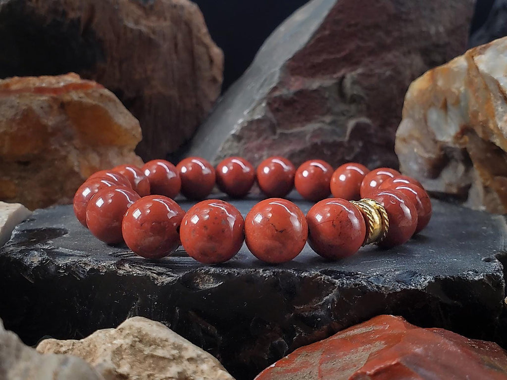 AAAAA Red Jasper Bracelet: Brazilian Gemstone Stacking Bracelet