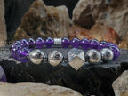 Gibeon Meteorite Bracelet: AAAA Amethyst & Hematite