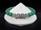 Pure Silver Lunar New Year Green Jade Bracelet