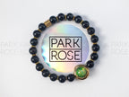 Green Murano Glass & Black Tourmaline Bracelet