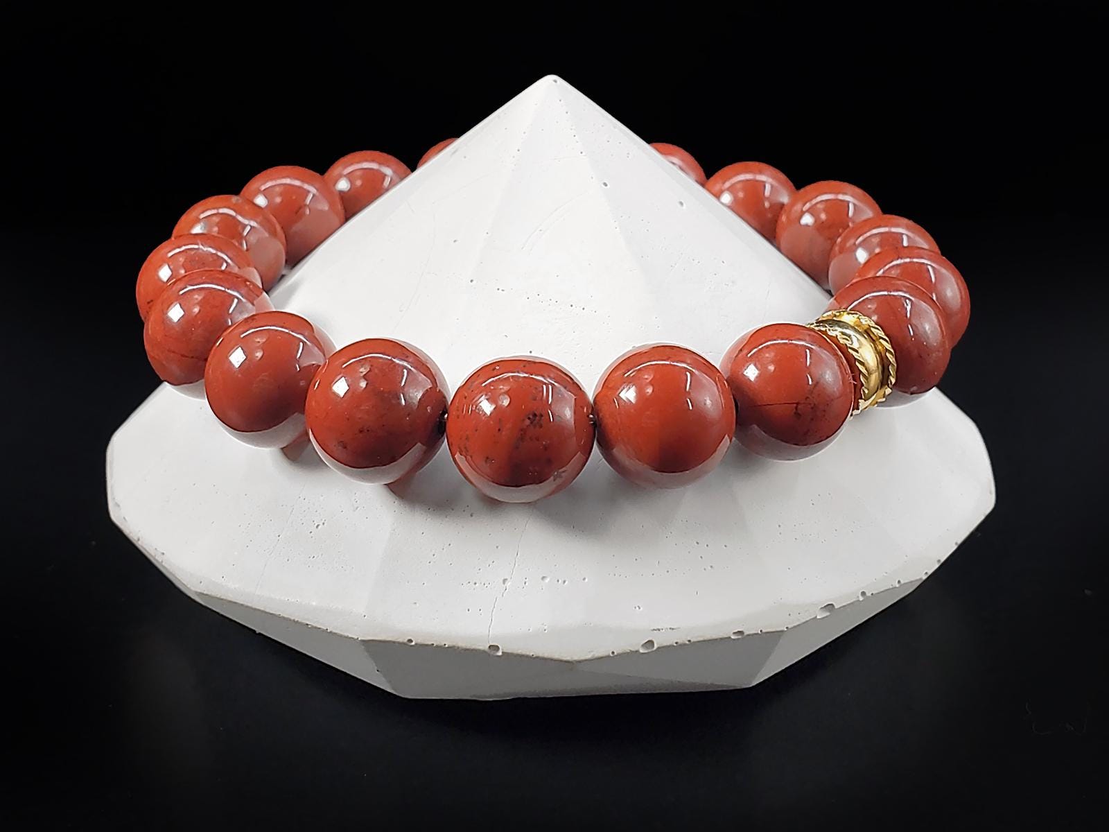 AAAAA Red Jasper Bracelet: Brazilian Gemstone Stacking Bracelet