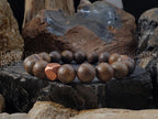 Matte Bronzite Bracelet with Copper Accent (10mm)