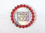 Red Carnelian Sterling Silver Snake Bracelet (8mm)