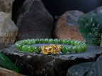 Nephrite Green Jade Bracelet: 24K Gold Plated Pixiu