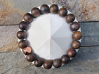 Matte Bronzite Bracelet with Copper Accent (10mm)