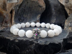 Black Tourmaline Sterling Silver Sugar Skull Bracelet