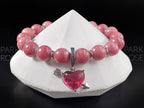 Sterling Silver Zirconia Bow & Arrow Rhodonite Bracelet
