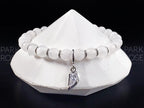 Moonstone Mother Daughter Bracelet Set: Sterling Silver Half Heart Charm