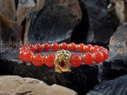 Gold Fortune Cat Bracelet | Black Tourmaline & Sterling Silver (8mm)