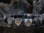 Certified Gibeon Meteorite Bracelet: Black Lava Diffuser(10mm)