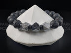Certified Gibeon Meteorite Bracelet: Black Lava Diffuser(10mm)