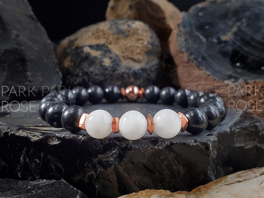 Shungite Bracelet with Copper & Amethyst