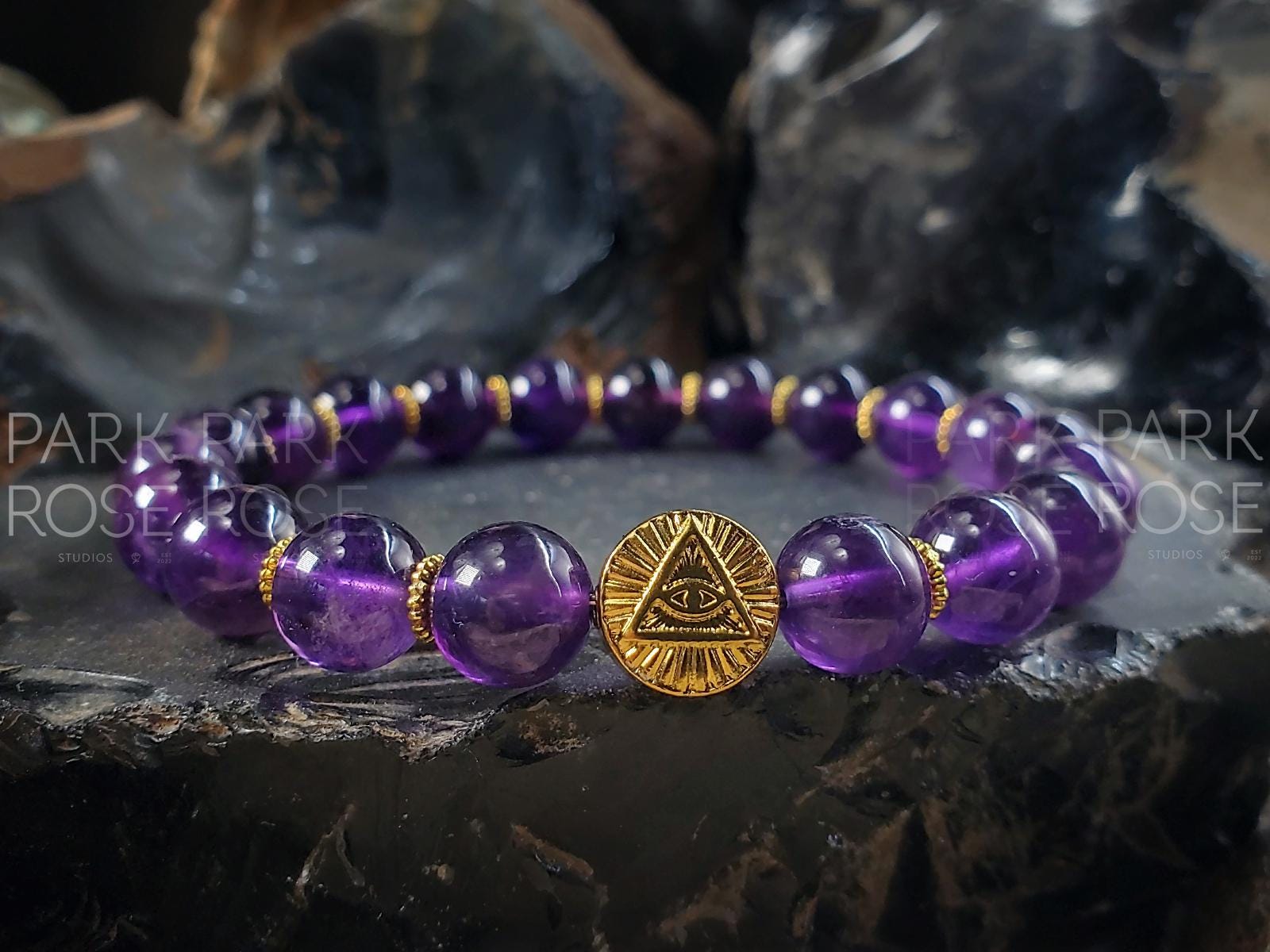 Amethyst Evil Eye Bracelet