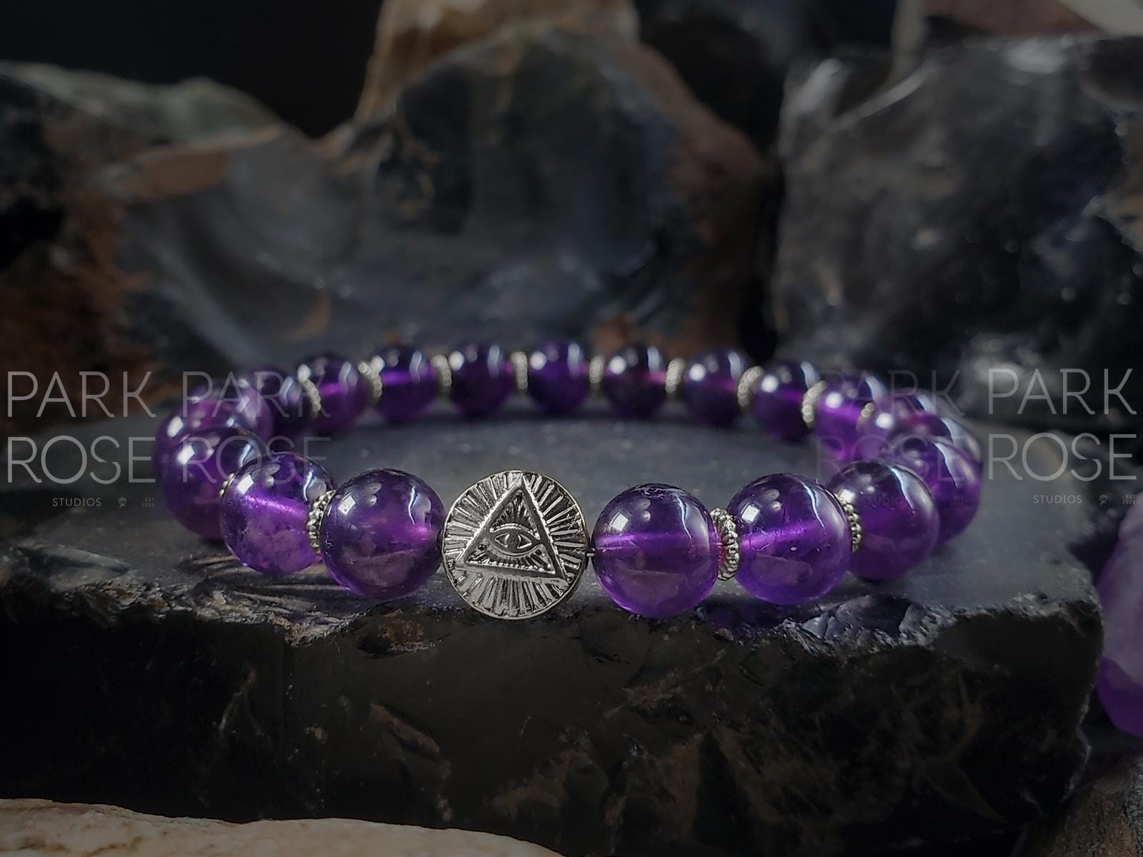 Amethyst Evil Eye Bracelet