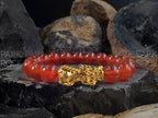 Red Carnelian Bracelet: 24K Gold Plated Pixiu (6/8/10mm)
