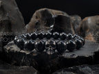 Black Tourmaline Stainless Steel Skull Bracelet