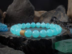 Mozambique Amazonite Bracelet: Stainless Steel Accents