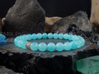 Mozambique Amazonite Bracelet: Stainless Steel Accents