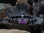 Arfvedsonite & Amethyst Gemstone Bracelet (8mm)