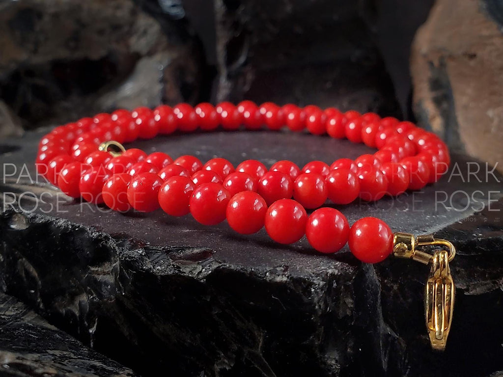 Red & Pink Coral Necklace Stack