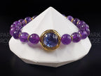 Amethyst Bracelet: Murano Glass, Gold Plated Bead
