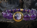 Amethyst Bracelet: Murano Glass, Gold Plated Bead
