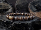 AAAA Madagascar Bronzite Bracelet: Stainless Steel Accent (6/8/10mm)