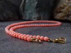 Pink Coral Necklace and Bracelet Set (4mm)