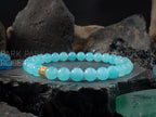 Mozambique Amazonite Bracelet: Stainless Steel Accents