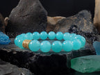 Mozambique Amazonite Bracelet: Stainless Steel Accents