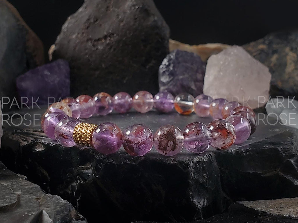 AAAA Super Seven Stone Bracelet: Ghost Quartz, Melody Stone