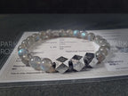 Gibeon Meteorite Bracelet: Argentina Labradorite & Hematite (8mm)