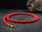 AAA Red Coral Necklace: Gold or Silver Stainless Steel Clasp
