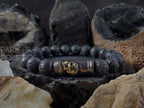 Black Lava Skull Cross Bracelet, Religious Bracelets