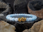 AAA Aquamarine Bracelet with 24K Gold Pixiu Charm